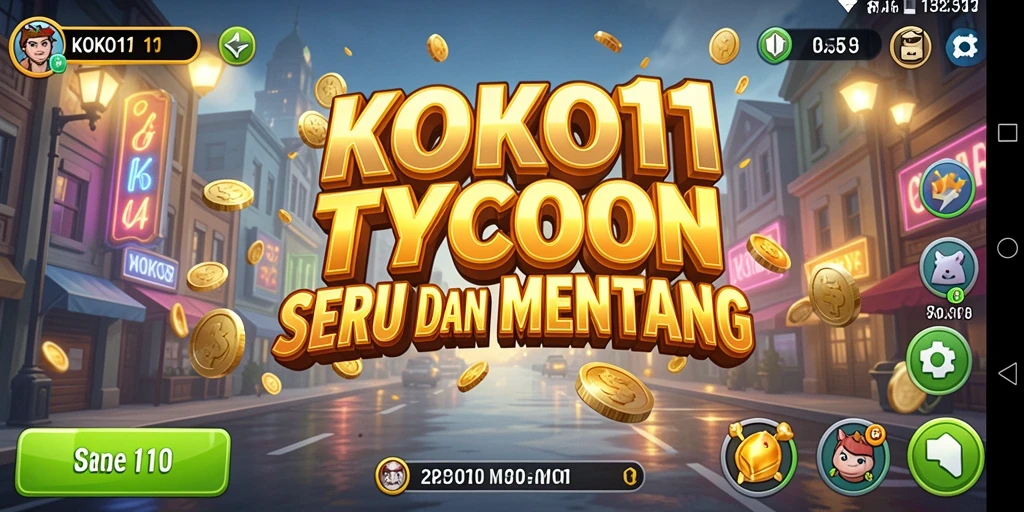 Screenshot gameplay KOKO11 yang menampilkan strategi bisnis yang seru.