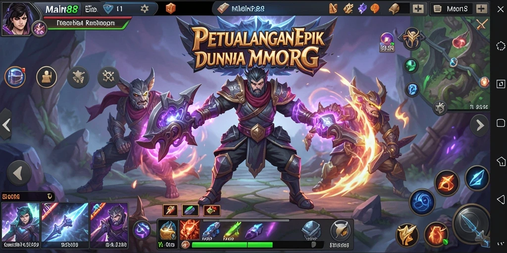 Tampilan gameplay epik dalam dunia MMORPG di MAIN88.