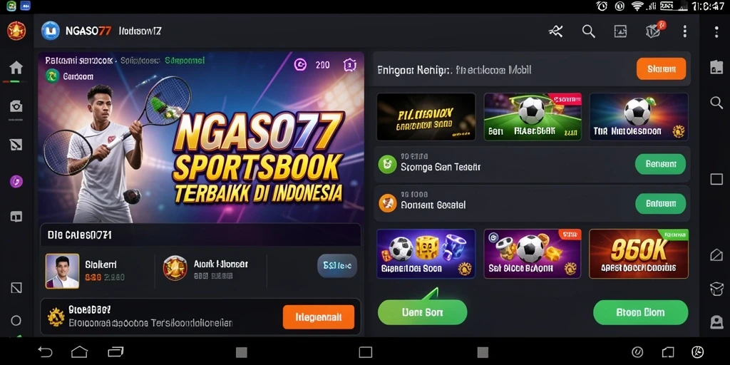 Tampilan gameplay NGASO77 dengan berbagai opsi taruhan olahraga.