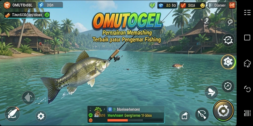 Tampilan gameplay seru saat memancing di OMUTOGEL.